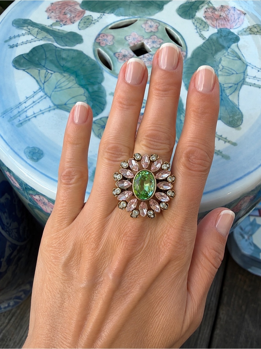 named
"Glorious Garden"Multi-Color Crystal Ring. *Size 5